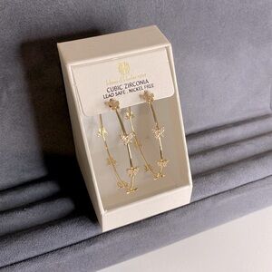 House of Harlow 1960 Cubic Zirconia Butterfly Hoop Earrings